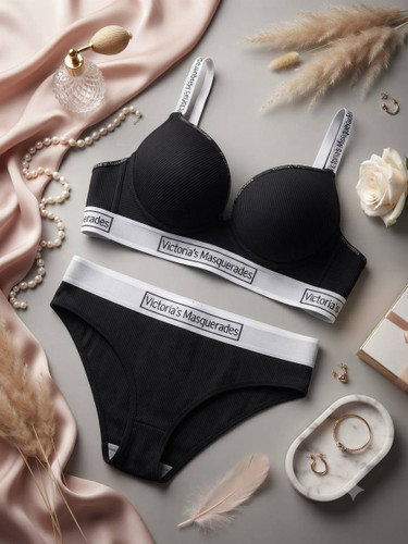 ست شورت و سوتین مشکی مدل victoriya کبریتی